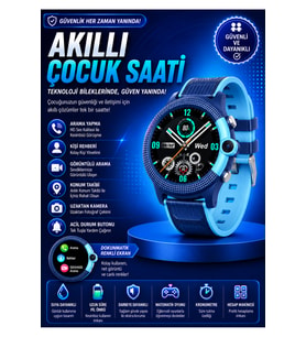 Çocuklar İçin Akıllı GPS Saat, Görüntülü ve Aramalı, Güvenli Takip