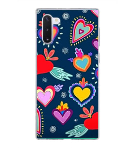 PrintiFy Samsung Galaxy Note 10 ile Uyumlu 1mm Slim Fit Retro Colors 3 Baskılı Şeffaf  Kılıf