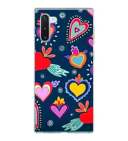 PrintiFy Samsung Galaxy Note 10 ile Uyumlu 1mm Slim Fit Retro Colors 3 Baskılı Şeffaf  Kılıf