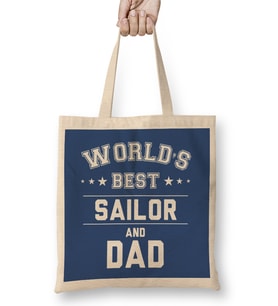 Fathers Day World's Best Surfer And Dad Bez Çanta Uzun Saplı
