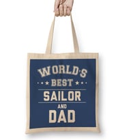 Fathers Day World's Best Surfer And Dad Bez Çanta Uzun Saplı