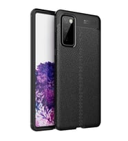 Samsung Galaxy S20 FE Kılıf Deri Görünümlü Slim Silikon (Siyah)