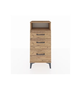 Arges Komodin Tek Raflı 3 Çekmeceli 44x30x96 Çam-Çam