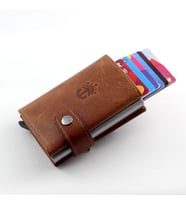 Ancora Leather Hakiki Deri Crazy Mekanizmalı Cüzdan Taba