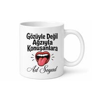 Çok Konuşanlara Hediye Kupa Çenesi Düşük Ağzıyla Konuşan Komik Bardak