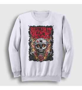 Presmono Unisex Beyaz Guns Bullet For My Valentine Sweatshirt 23208tt