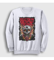 Presmono Unisex Beyaz Guns Bullet For My Valentine Sweatshirt 23208tt