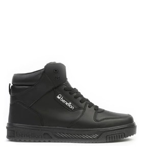 Benetton 31085 Kadın Günlük Boğazlı Sneaker Ayakkabı (Siyah-Siyah)