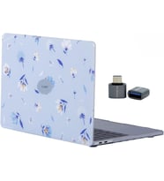 MacBook Air M1 Kılıfı 13 İnç A2337 A2179 A1932 Uyumlu Sert Kapak Hard Case Koruyucu Kılıf MacBook Air 13 İnç Kılıfı Çizilme ve Darbe Koruyucu Çiçek Desenli Mat Baskılı Açık Mavi