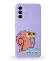 Samsung Galaxy M13 Uyumlu Lansman Kılıf Altı Kapalı İçi Kadife  Salyangoz Gary Tasarımlı  Kapak (Şeffaf)
