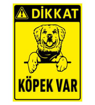 -dikkat Köpek Var 25x35 Cm Dekota Levha (Çok Renkli)
