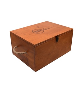 Ahşap Büyük Kutu Logo Veya Yazılı 40Cm X 20Cm Genişlik 20Cm Yükseklik (Kahverengi Açık)
