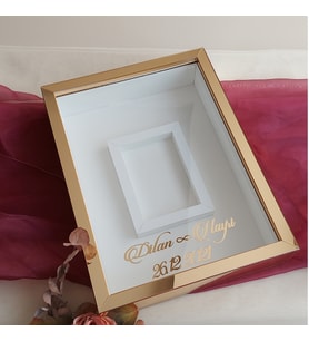 30x40 Cm Gold Pleksi Kaplı Fotoğraf Alanlı Anı Çerçevesi! İsimli Ledsiz! Ayna Çerçeve!(Fotoğraf Hediye)