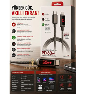 Kalemhane Pd Destekli Hızlı Şarj Kablosu 60w 1.2 m