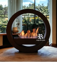 Moon Design Bioethanol Şömine: Dairesel Zarafet ve Sıcaklık (Siyah)