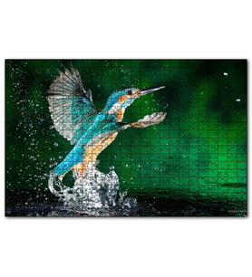 Cakapuzzle Havalanan Sinekkuşu ve Su Damlacıkları  Puzzle Yapboz MDF (Ahşap) (120 Parça)