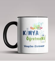 Kişiye Özel Kimya Öğretmeni Tasarım Siyah Renk Kupa Bardak 4 (Siyah)