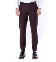 Desensiz Bordo Erkek Kumaş Pantolon - Wessi