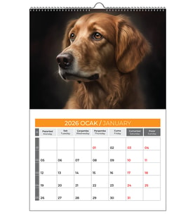 2026 SEVİMLİ KÖPEK (DOGE) DOSTLAR TAKVİM 33x48 cm