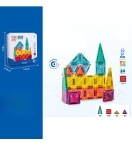 Seyahat Tipi Metal Kutulu Mini Magnetic Yapı Blokları 3D Puzzle 24 Parça
