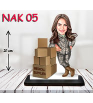 Kişiye Özel Ahşap Biblo - Kadın Asker Karikatür Biblo 5