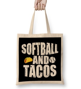 Softball And Tacos Funny Novelty Bez Çanta Uzun Saplı