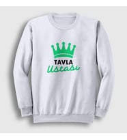 Presmono Unisex Beyaz Backgammon Master Tavla Ustası Oyun V2 Sweatshirt 417352tt (Beyaz)
