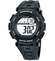 Quark Qu-8102G-1 Dijital Kronometreli Takvimli Alarmlı Işıklı Erkek Kol Saati (Siyah)
