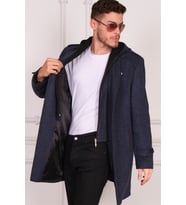 PLT8401 DEWBERRY ERKEK PALTO-DESENLİ LACİVERT