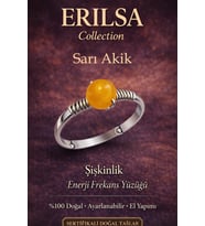 Sertifikalı Şişkinlik Enerji Yüzüğü – Sarı Akik Taşı Ayarlanabilir İnce Kasa Boğa Başak Yengeç (Çok Renkli)