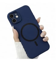 Coverzone ?phone 12 ile Uyumlu Kadife ?� Y�zeyli Premium Silikon K?l?f MagSafe ile Uyumlu Kablosuz ?arj Destekli Darbe Emici Yumu?ak Dokulu Koruma Tasar?ml? Telefon K?l?f? Lacivert