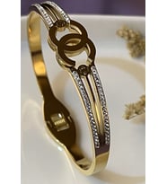 lolajewelry Luxury Steel Marka Taşlı Kelepçe Bileklik