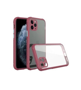 Newface Apple iPhone 11 Pro Max Kılıf Miami Şeffaf Silikon - Fuşya