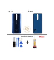 Xiaomi Redmi Note 8 Pro Koyu Mavi Uyumlu Arka Kapak + Yapıştırıcı ve Vida Seti
