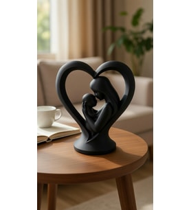 MYCRAFT3D 2'li Anneler Günü Hediyesi Kalp İçinde Anne Bebek Figürlü Biblo - Dekoratif Heykel 12cm