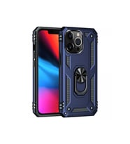 Durukar® iPhone 14 Pro Kılıf Sofya Yüzüklü Silikon Kapak - Lacivert