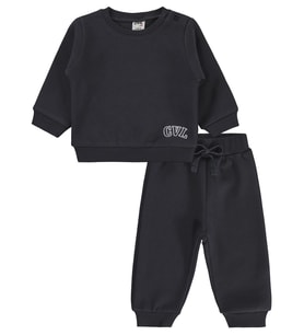Civil Baby Cvl Nakışlı 6-18 Ay Takım - Gri 6-9 Ay (Füme)