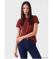 LCW EVERYDAY Bordo Bisiklet Yaka Kadın Tişört