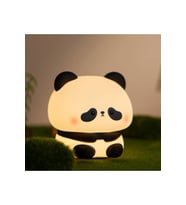 Yumuşak Silikon Panda Gece Lambası, Ayarlanabilir Işık, Dekoratif 8cm x 9cm (Krem)