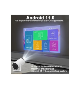 4K 150 ANSI WiFi 6 5G Android 11 Taşınabilir Ev Sinema Projektörü