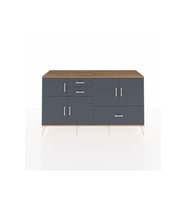 Kronos Konsol 5 Raflı 3 Çekmeceli 5 Kapaklı 176x59x99 Çam-Antrasit