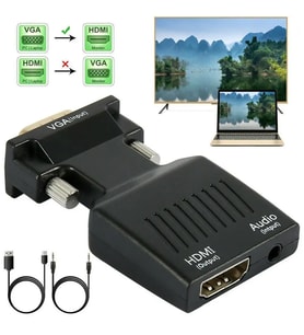 VGA TO HDMI Adaptörü 1080P Full HD HDMI Dönüştürücü