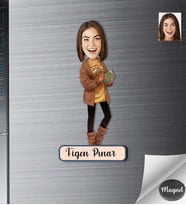 Kişiye Özel Kadın Ahşap Magnet -4