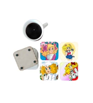 Ghostbastır Design Şeker Kız Candy Dekoratif Ahşap Bardak Altlığı Seti 005