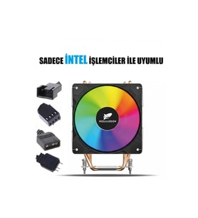 TW120 6 Bakır Borulu ARGB Kule Tipi İşlemci Soğutucu Cpu Fanı Sadece İntel İşlemciler İçin