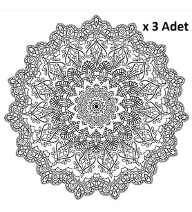 Bigpoint Baskılı Pres Tuval 30x30cm Mandala x 3 Adet