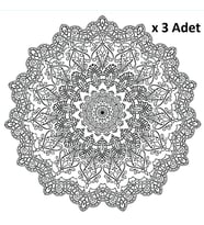 Bigpoint Baskılı Pres Tuval 30x30cm Mandala x 3 Adet