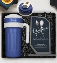 Öğretmenler Gününe Özel 700 ML Dereceli Kişiye Özel Termos & Özel Tasarım Cam Plaket