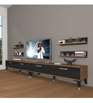 Decoraktiv Eko 360R Slm Silver Tv Ünitesi Tv Sehpası (Siyah - Ceviz)