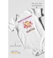 Aileyi Uyandırma Servisi Baskılı Bebek Zıbını – Çıtçıtlı Body  %100 Pamuk Kısa Kol (Beyaz)